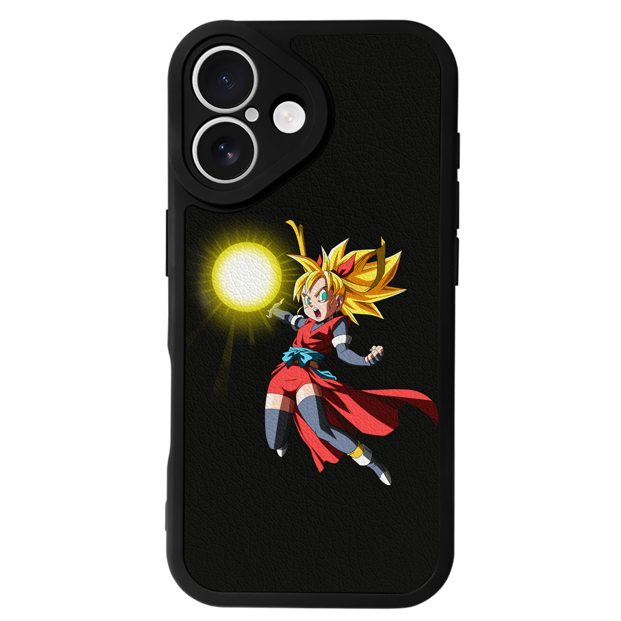 （画像用） ドラゴンボール カリフラ DRAGON BALL Caulifla 【iPhone 16シリーズ対応】シリコンスマホケース（レザー調） 材質：シリコン